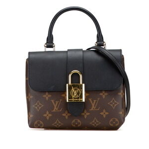 Louis Vuitton Monogram Locky Handbag Shoulder Bag Brown Black Leather